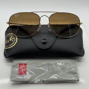 Ray Ban RB3735 Bain Bridge Sunglasses Gold Gradient Brown Lens 60 17 145